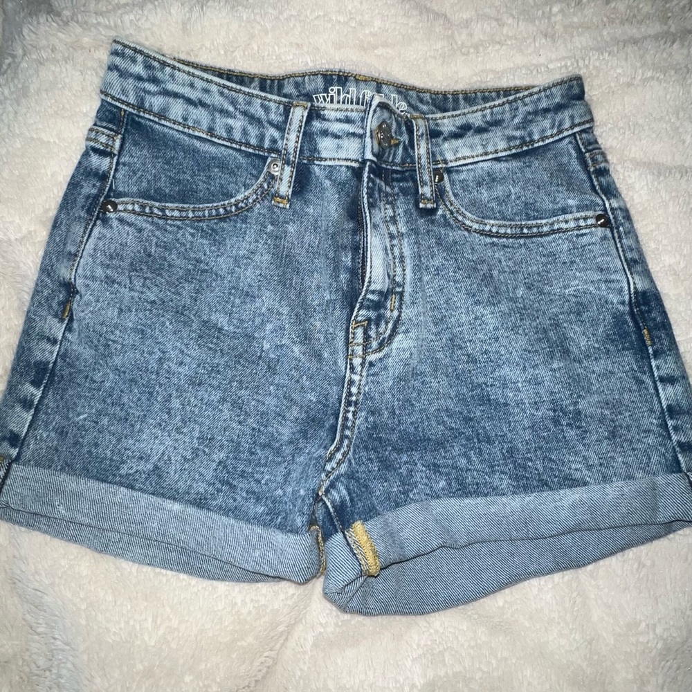 Tye dye wash denim shorts